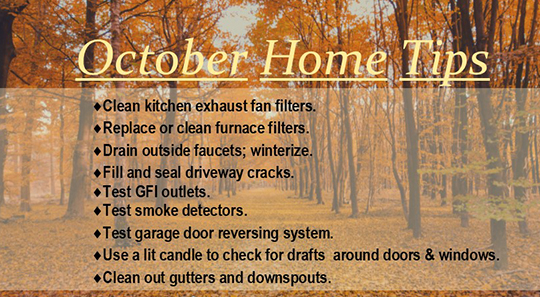 October Home Tips from A 2 Zuege Homes