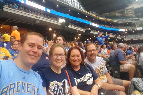 Miranda and A 2 Zuege/Thomsen Team Members at Brewers Game